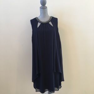 BNWT! Blue Gown with Beaded Neckline 18W